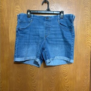 Time and Tru Blue Jean Shorts with Cuffed Hem